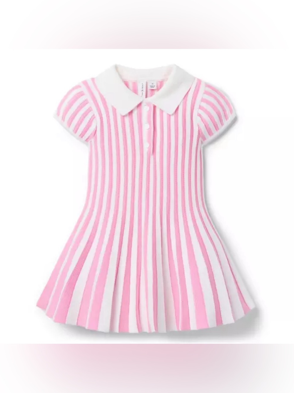Janie and Jack POLO Baby Girls Pink Polo Shirt Dress Serena Williams 3T White